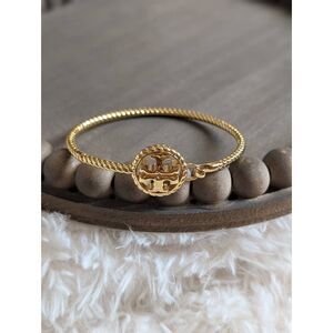TORY BURCH Rope Logo Hinged Cuff Bangle